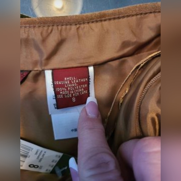 Eddie Bauer leather skirt size 8 bnwt - Picture 8 of 10